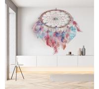 Sobhdga Papier Peint Attrape Rêves Plume Bohême 400x280, Boho Exotique Indien Papier Peint Adhesif Mural, Film Autocollant Meuble Décoratif, Rouleau Autocollant pour Chambre Salon
