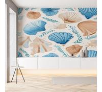 Sobhdga Papier Peint Coquillage Animaux Marins 400x280, Thème de l'océan Papier Peint Adhesif Mural, Film Autocollant Meuble Décoratif, Rouleau Autocollant pour Chambre Salon