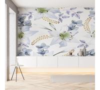 Sobhdga Papier Peint Fleurs Floral Plantes 100x70, Naturel Botanique Rural Pastoral Papier Peint Adhesif Mural, Film Autocollant Meuble Décoratif, Rouleau Autocollant pour Chambre Salon