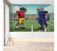 Sobhdga Papier Peint Football Américain Rugby 100x70, Stade Thème Sportif Papier Peint Adhesif Mural, Film Autocollant Meuble Décoratif, Rouleau Autocollant pour Chambre Salon