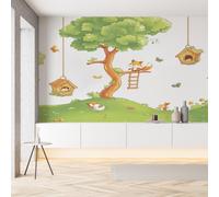 Sobhdga Papier Peint Panoramique Animaux de la Jungle 250x175, Style de Bande Dessinée Papier Peint Autocollant Amovible Pour Salon Decoration Murale, Rouleau Adhesif pour Meuble