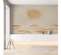 Sobhdga Papier Peint Panoramique Boho Minimaliste 250x175, Ligne Simple Art Abstrait Papier Peint Autocollant Amovible Pour Salon Decoration Murale, Rouleau Adhesif pour Meuble