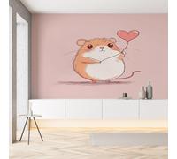 Sobhdga Papier Peint Panoramique Cochon d'inde Mignon Amour 250x175, Animaux de Dessin Animé Papier Peint Autocollant Amovible Pour Salon Decoration Murale, Rouleau Adhesif pour Meuble