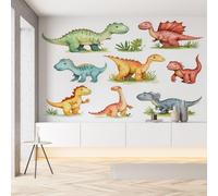 Sobhdga Papier Peint Panoramique Dinosaure de Dessin Animé 300x210, Animaux de la Forêt Papier Peint Autocollant Amovible Pour Salon Decoration Murale, Rouleau Adhesif pour Meuble