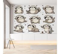Sobhdga Papier Peint Panoramique Paresseux Animé Mignon 250x175, Animaux Mignon Drôle Papier Peint Autocollant Amovible Pour Salon Decoration Murale, Rouleau Adhesif pour Meuble