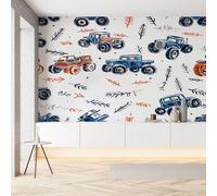 Sobhdga Papier Peint Panoramique Voiture de Dessin Animé Hors Route 300x210, Dessiné a la Main Papier Peint Autocollant Amovible Pour Salon Decoration Murale, Rouleau Adhesif pour Meuble