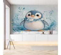 Sobhdga Papier Peint Pingouin Animaux de Dessin Animé 100x70, Manchot Mignon Papier Peint Adhesif Mural, Film Autocollant Meuble Décoratif, Rouleau Autocollant pour Chambre Salon