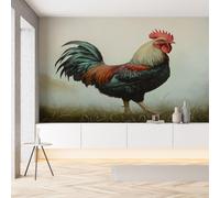 Sobhdga Papier Peint Poulet Animaux de la Ferme 400x280, Country Papier Peint Adhesif Mural, Film Autocollant Meuble Décoratif, Rouleau Autocollant pour Chambre Salon