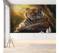 Sobhdga Papier Peint Tigre Animaux de la Jungle 100x70, Wildlife Animaux Sauvage Papier Peint Adhesif Mural, Film Autocollant Meuble Décoratif, Rouleau Autocollant pour Chambre Salon