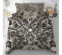 Sobhdga Parure de Lit Bohême Moderne Art Abstrait, Housse de Couette Mystérieux Boho Réversible 220x240 2 Personnes Microfibre Douce avec Fermeture Éclair avec 2 Taies d'oreiller