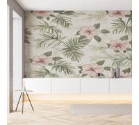 Sobhdga Plantes Tropicales Papier Peint Adhesif Mural, Floral Botanique Papier Adhesif pour Meuble, Revêtement Mural Décoratif Impermeable, Pour Cuisine Salle de Bains, 430x300