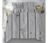 Sobhdga Porte de Grange Grain de Bois Parure de Lit 90x190 Enfant Ete, Housse de Couette Rural Country Ferme, Réversible en Microfibre, avec Fermeture Éclair et 1 Taie d'oreiller 65x65 cm