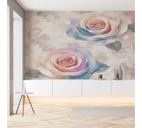 Sobhdga Rose Dégradé Colorées Papier Peint Adhesif Mural, Fleurs Floral Romantique Rétro Papier Adhesif pour Meuble, Revêtement Mural Décoratif Impermeable, Pour Cuisine Salle de Bains, 430x300