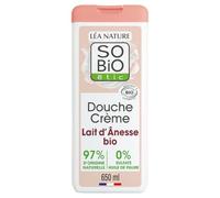 SO'BIO ÉTIC Crème Douche Hydratante au Lait d'Ânesse Bio - Sans Sulfate - Format 650 mL - Flacon 1 unité - Fabriqué en France - Lot de 3