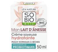 SO'BIO ETIC - Crème Hydratante Soyeuse pour Tous Types de Peaux au Lait d'Ânesse Bio (Pot 50mL) - Le lot de 2