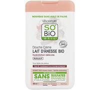 SO’Bio étic Douche crème Lait d'ânesse bio – Hydratation délicate, tous types de peaux – 450 ml