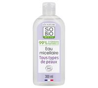 SO'BIO ETIC Eau Micellaire Bio 300 ml - Nettoyant Visage Démaquillant Certifié - 99% d'Ingrédients d'Origine Naturelle - Flacon 300 ml - Tous Types de Peaux - Made in France - Lot de 3