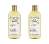 SO'BiO étic | Huile de Bain & Massage - Précieux Argan | Nourrit - Apaise | Corps | Huile d'argan Bio Equitable | Vegan | 100% d’origine naturelle | Made in France | 2x150 ml