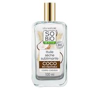 SO'BIO ETIC Huile Sèche Sublimante Coco Bio Équitable Corps et Cheveux 100 mL - Lot de 2