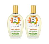 SO'BiO étic | Huile Végétale de Carthame | Nourrit - Hydrate | Cheveux Secs à Abîmés | Brillance & Souplesse | 100% d’origine naturelle | Bio & Vegan | Made in France | 2x50 ml
