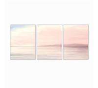 SOBMQ Affiche Représentant un Paysage Nordique de la Mer Rose Au Coucher du Soleil Peinture sur Toile Art Mural pour une Chambre Moderne et une Décoration Intérieure-50 * 60cm*3PCS (sans cadre)