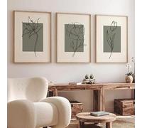 SOBMQ Affiche,Tableau sur Toile Minimaliste Bohème Lignes Abstraites Rose et Tulipe Style Nordique Idéal Pour Décorer un Salon Ou une Cuisine-30 * 50cm*3pcs (impression non encadrée)