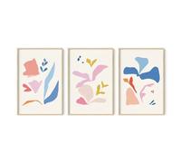 SOBMQ Art Mural sur Toile Images de Fleurs Abstract Colorées Murs Affiches de Fleurs Preppy Esthétique pour le Salon Chambre à Coucher Décor de Bureau-40 * 50cm*3PCS (sans cadre)