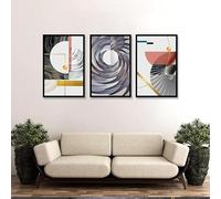 SOBMQ Images Murales,Tableau Abstrait Modulaire sur Toile Affiche Moderne Aux Figures Géométriques Décoration Pour Salon Cuisine Chambre et Maison-60 * 80cm*3pcs (impression non encadrée)