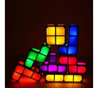 Sobotoo Tetris Night Light Lampes de Table 7 Pièces DIY Puzzles Empilables LED Induction Interlocking Mood Light 3D Jouet Enfants Lumière pour Nouveauté pour la Décoration de La Maison