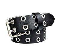 SOBOUR Tous les jours Ceinture noire femmes ceintures en cuir ceintures de tous les jours avec œillet en alliage ceinture en Jean multifonction avec boucle à Double broche facile à utiliser Élastique