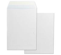 Sobres de Papel, Sobre Papel color Blanco, Sobre Folio Prolongado 250 x 353 mm, Sobre Papel con Cierre Tira de Silicona para Documentos, Envíos o Almacenaje · m-office (50 uds, 250x353mm)