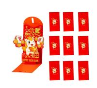 Sobres Rojos Del Año Dèl Caballo - 10 Hong Bao Lunar Plegable Creativo 3D, Paquete De Dinero Dè La Suerte Regalo Tradicional Chino Deł Festival D́e Primavera | Accesorio Dë Suministro Para Ďe C