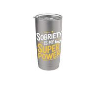 Sobriety Is My Superpower Alcoolique Sobre Anti-alcool Gobelet isotherme en acier inoxydable double paroi