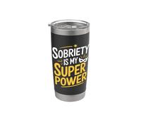 Sobriety Is My Superpower Alcoolique Sobre Anti-alcool Gobelet isotherme en acier inoxydable double paroi