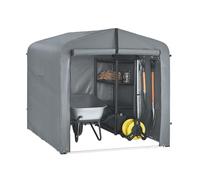 SoBuy Abri de Jardin, Cabane de Jardin Exterieur Imperméable, abri Moto avec des Crochets, Garage pour Vélo et Outils, Abri Vélo, Rangement et Stockage, Gris, 159x219x165 cm, KLS11-L-DG