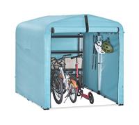 SoBuy Abri de Jardin, Cabane de Jardin Exterieur Imperméable, abri Moto avec des Crochets, Garage pour Vélo et Outils, Abri Vélo, Rangement et Stockage, Bleu Clair, 159x219x165 cm, KLS11-L-BL