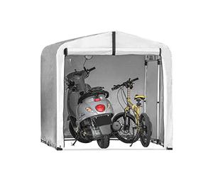 SoBuy Abri de Jardin, Cabane de Jardin Exterieur Imperméable, abri Moto, Garage pour Vélo et Outils, Abri Vélo, Rangement et Stockage, Argent, 159x165x219 cm KLS11-L