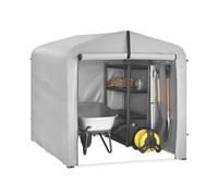 SoBuy Abri Moto avec des Crochets Abri de Jardin avec Ventilation Cabane de Jardin Exterieur Imperméable Garage Moto Carport Abri Voiture Argent 159x219x165 cm KLS11-II-L