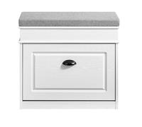 SoBuy Armoire à chaussures avec banc - Blanc vieilli