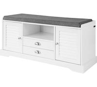 SoBuy Armoire à chaussures Étagère à chaussures Rangement blanc Banc à chaussures avec coussin d'assise - MDF - 105x49x37cm