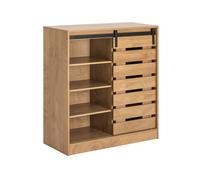 SoBuy FSB65-N Commode avec Porte de Grange coulissante - 80x35x89 cm