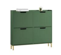 SoBuy Armoire Chaussures 4 Abattants 100x19x90cm pour Entrée