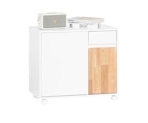SoBuy Armoire de classement sur roulettes bureau Blanc 65x58x35 cm