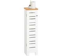 SoBuy Armoire de salle de bain, Armoire de salle de bain debout, Armoire basse, Support de papier toilette, Armoire de toilette, Armoire de rangement étroite
