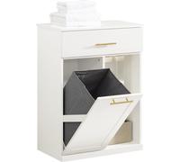 SoBuy Armoire de salle de bain avec panier à linge basculant, armoire de salle de bain avec machine à laver, armoire basse, armoire debout, armoire de rangement