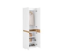 KSB01-W Garde-Robe Placard Chambre Adulte Penderie Armoire Armoire Dressing , 1 Penderie, 2 Portes, 5 Compartiments