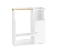 SoBuy Armoire Enfant avec Portant, 4 Étagères, Blanc