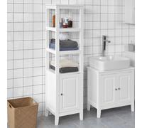 SoBuy® Armoire haute de salle de bain Étagère de salle de bain FRG205-W