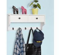 SoBuy® Armoire murale,Portemanteau mural,Etagère suspendue avec 2 tiroirs,FRG178-W