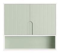 Armoire Murale Avec 2 Portes Effet Bois Vert Et Blanc Vert